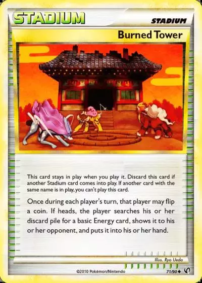 Burned Tower 71/90 HS—Undaunted Pokemon card