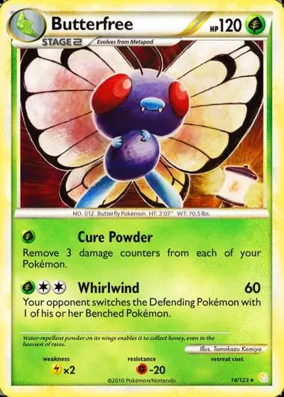 Butterfree 16/123 HeartGold & SoulSilver Pokemon card
