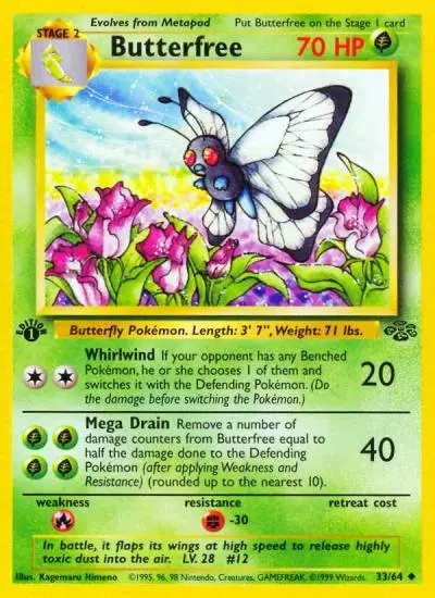 Butterfree 33/64 Jungle Pokemon card