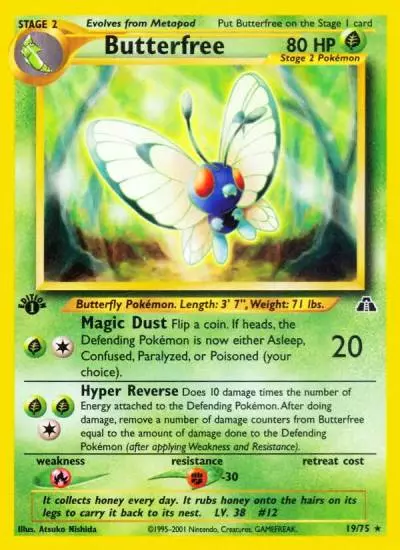 Butterfree 19/75 Neo Discovery Pokemon card