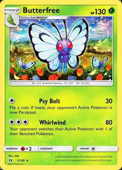Butterfree 3/149 Sun & Moon Pokemon card