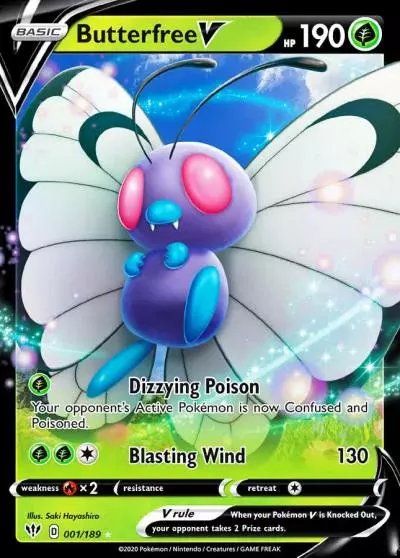 Butterfree V 1/189 Darkness Ablaze Pokemon card