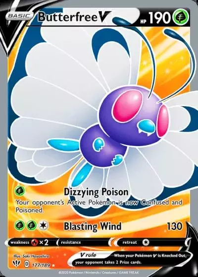 Butterfree V 177/189 Darkness Ablaze Pokemon card