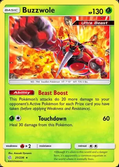 Buzzwole 21/236 Cosmic Eclipse Pokemon card