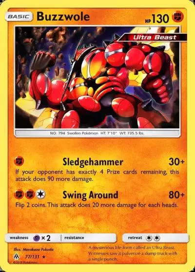 Buzzwole 77/131 Forbidden Light Pokemon card