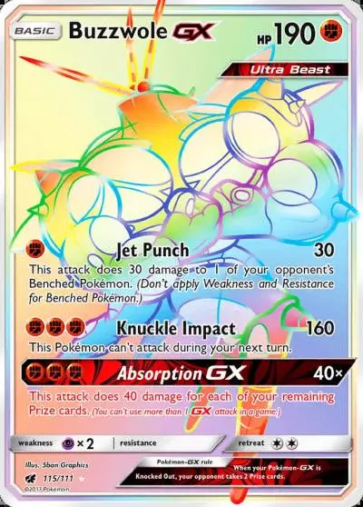 Buzzwole-GX 115/111 Crimson Invasion Pokemon card