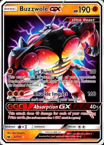 Buzzwole-GX 57/111 Crimson Invasion Pokemon card