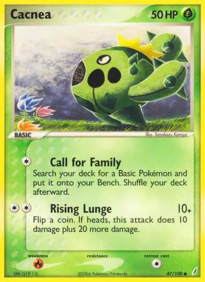 Cacnea 47/100 Crystal Guardians Pokemon card