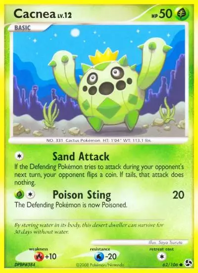 Cacnea 62/106 Great Encounters Pokemon card