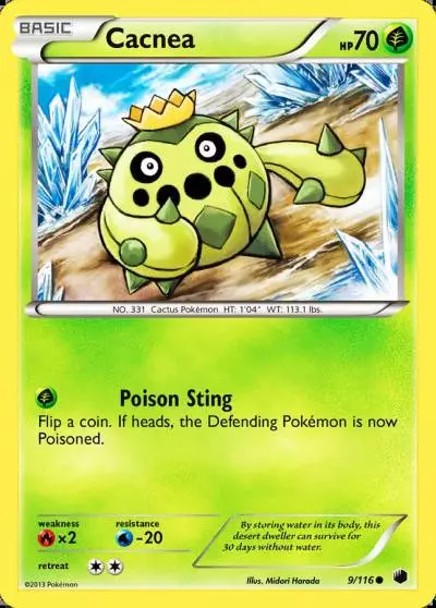 Cacnea 9/116 Plasma Freeze Pokemon card