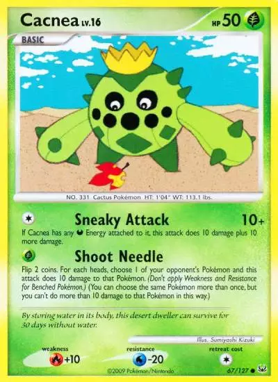 Cacnea 67/127 Platinum Pokemon card