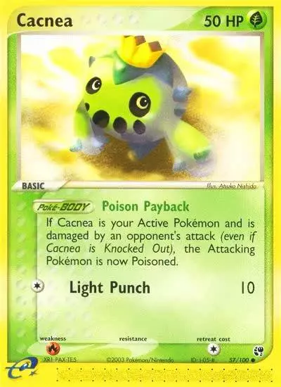 Cacnea 57/100 Sandstorm Pokemon card