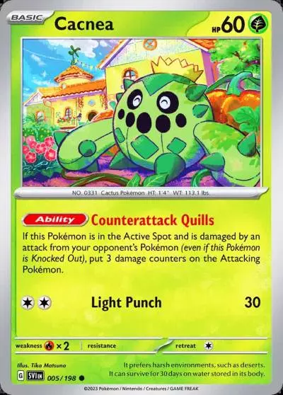 Cacnea 5/198 Scarlet & Violet Pokemon card