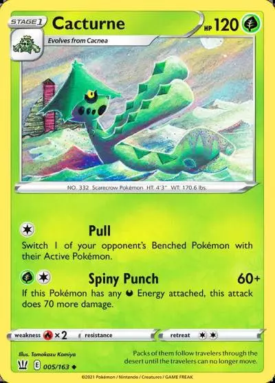 Cacturne 5/163 Battle Styles Pokemon card