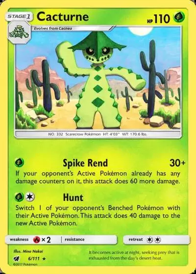 Cacturne 6/111 Crimson Invasion Pokemon card