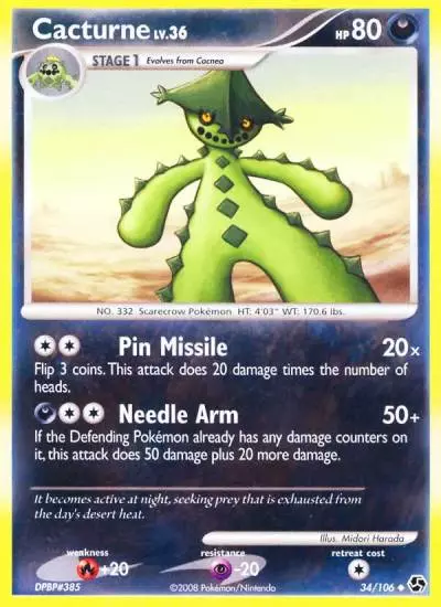Cacturne 34/106 Great Encounters Pokemon card