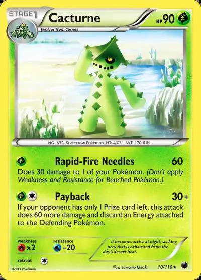 Cacturne 10/116 Plasma Freeze Pokemon card