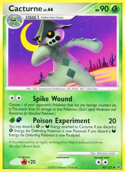 Cacturne 42/127 Platinum Pokemon card