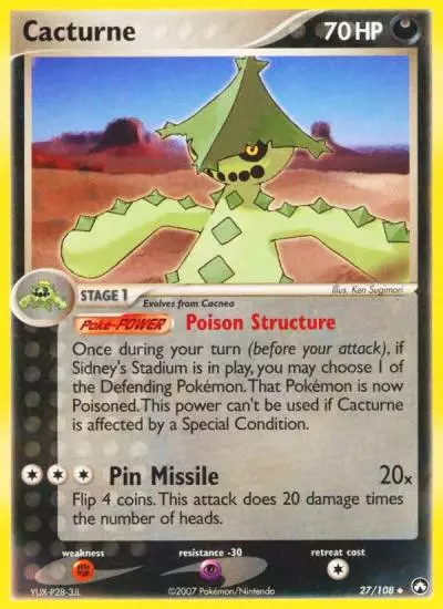 Cacturne 27/108 Power Keepers Pokemon card
