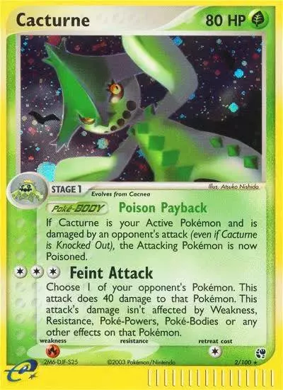 Cacturne 2/100 Sandstorm Pokemon card