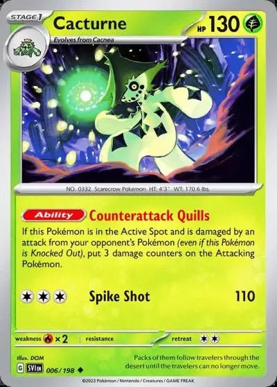 Cacturne 6/198 Scarlet & Violet Pokemon card