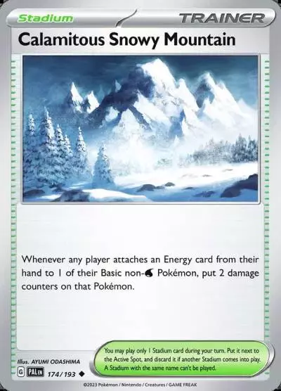 Calamitous Snowy Mountain 174/193 Paldea Evolved Pokemon card