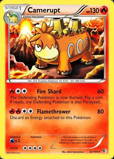 Camerupt 22/149 Boundaries Crossed Pokemon card