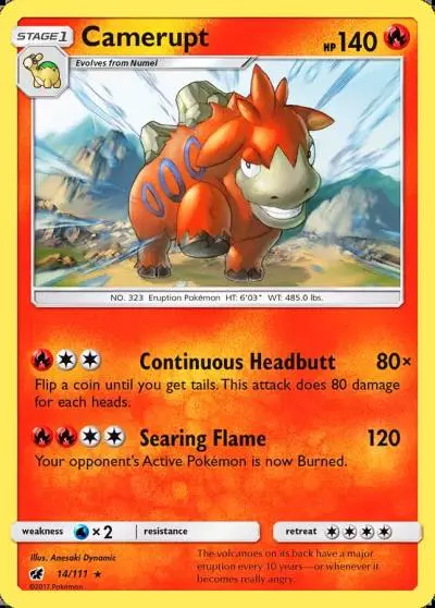 Camerupt 14/111 Crimson Invasion Pokemon card
