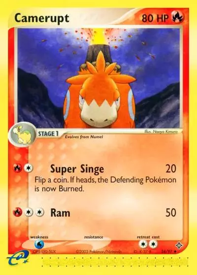 Camerupt 24/97 Dragon Pokemon card
