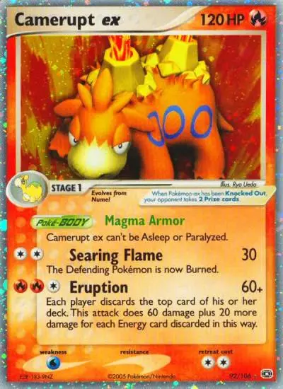 Camerupt ex 92/106 Emerald Pokemon card