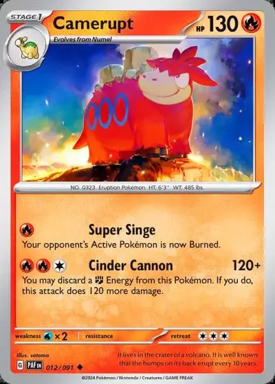 Camerupt 12/91 Paldean Fates Pokemon card