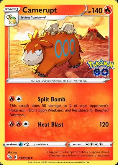 Camerupt 14/78 Pokémon GO Pokemon card