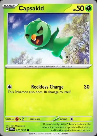 Capsakid 23/197 Obsidian Flames Pokemon card