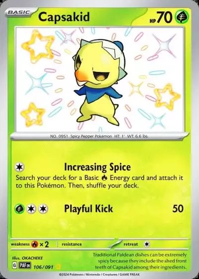 Capsakid 106/91 Paldean Fates Pokemon card