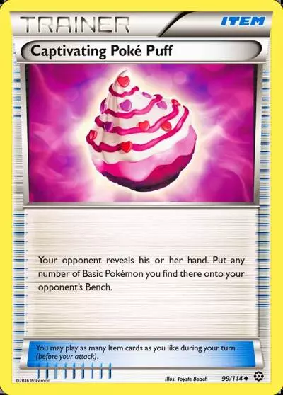 Captivating Poké Puff 99/114 Steam Siege Pokemon card