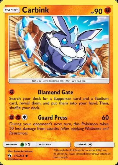 Carbink 117/214 Lost Thunder Pokemon card