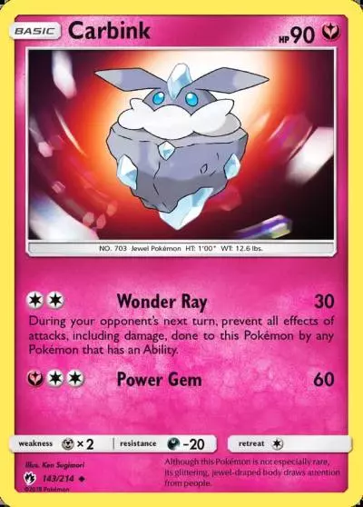 Carbink 143/214 Lost Thunder Pokemon card
