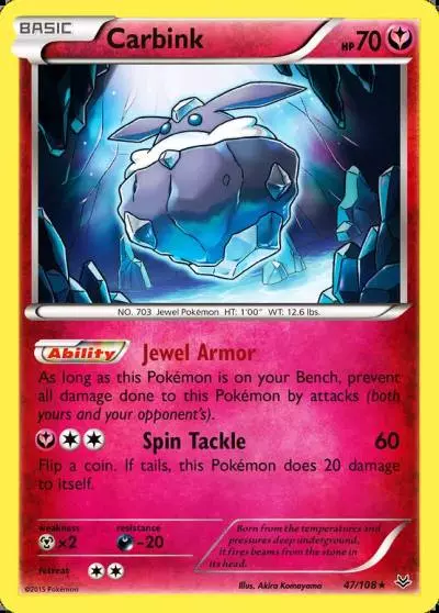 Carbink 47/108 Roaring Skies Pokemon card