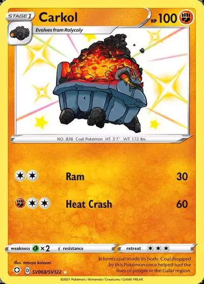 Carkol SV068/122 Shining Fates Shiny Vault Pokemon card