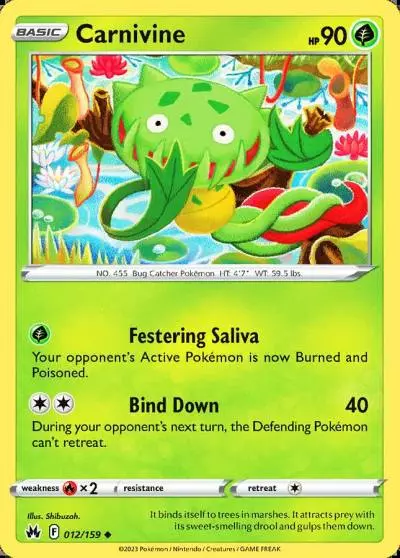 Carnivine 12/159 Crown Zenith Pokemon card