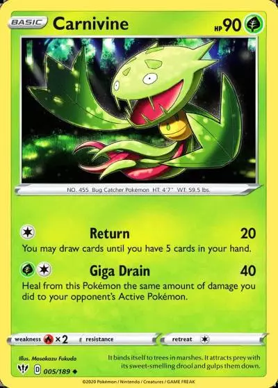 Carnivine 5/189 Darkness Ablaze Pokemon card