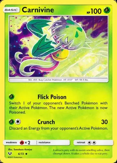 Carnivine 6/73 Shining Legends Pokemon card