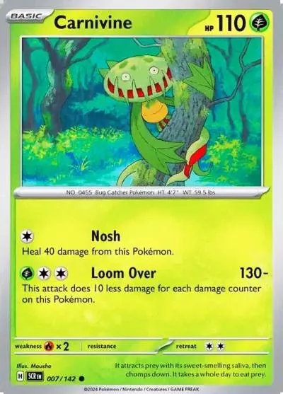 Carnivine 7/142 Stellar Crown Pokemon card