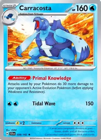 Carracosta 38/142 Stellar Crown Pokemon card