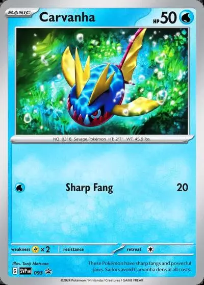 Carvanha 93/165 Scarlet & Violet Black Star Promos Pokemon card
