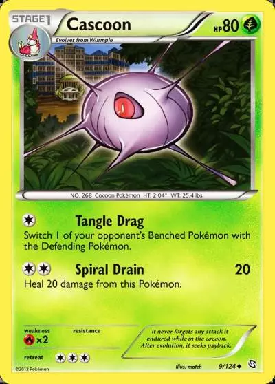 Cascoon 9/124 Dragons Exalted Pokemon card
