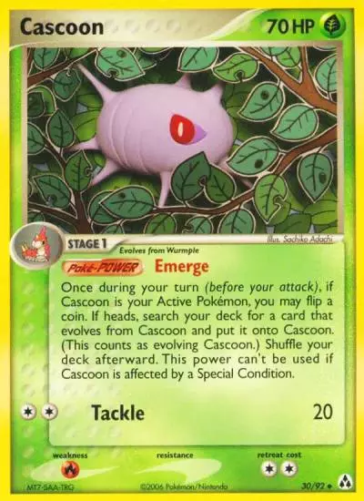 Cascoon 30/92 Legend Maker Pokemon card