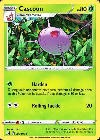 Cascoon 9/196 Lost Origin Pokemon card