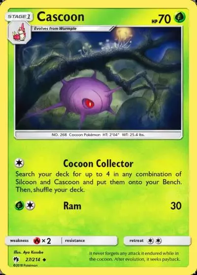 Cascoon 27/214 Lost Thunder Pokemon card