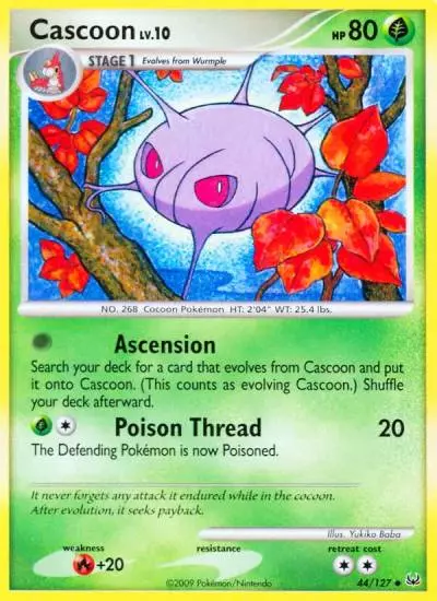 Cascoon 44/127 Platinum Pokemon card